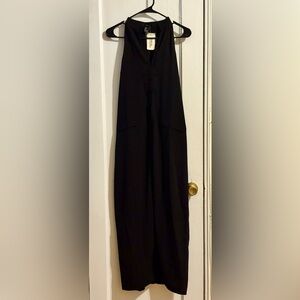 Forever 21 Black Long Woven Shirt Dress Sz S | NWT | Button Front, 52” Length